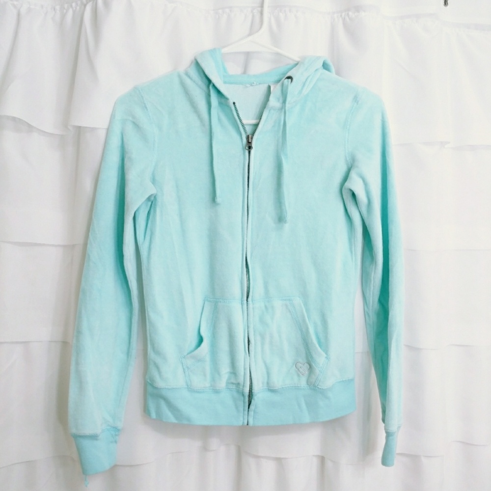 Aeropostale Light Blue Zip Up Hoodie